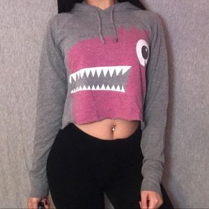 Dinosaur cropped hoodie
